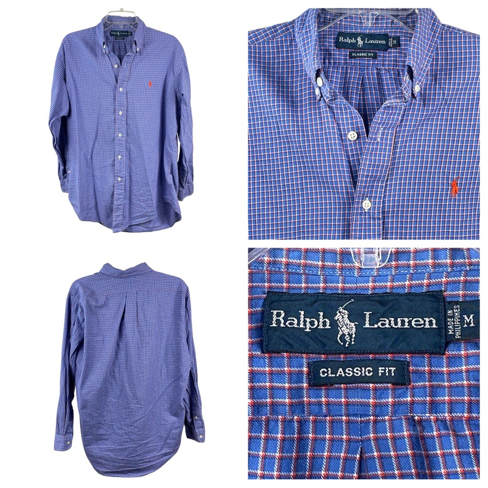 Men’s Ralph Lauren Classic‎ Fit 100% Cotton Long Sleeve Button Down Medium 0140